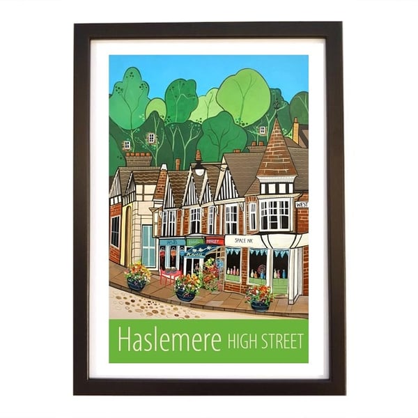 Haslemere High Street travel poster print by Susie West