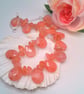 Raspberry Quartz Drop Bead and Chip Necklace and Earrings, Gift for Her - Image 2
