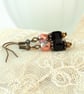 Earrings, Black and copper crystal earrings - Image 1