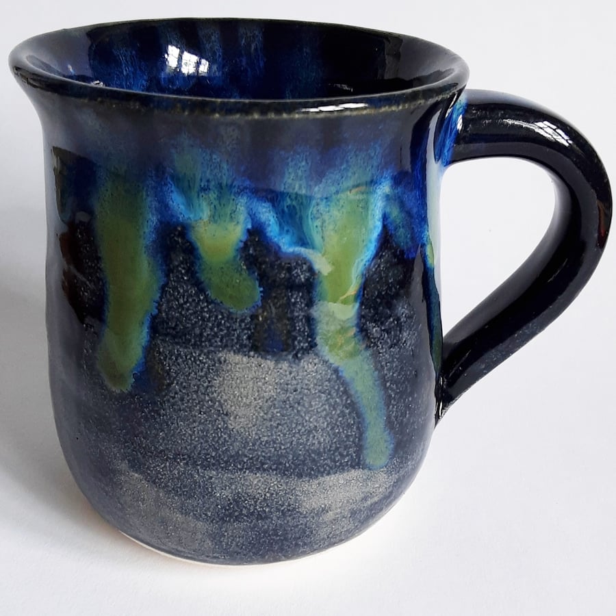 Aurora Blue Mug -Hand Thrown Stoneware Ceramic Mug