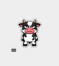Funny Novelty Vinyl Sticker - Grumpy Cow