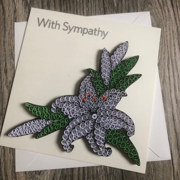 Stunning handmade quilled Sympathy Card