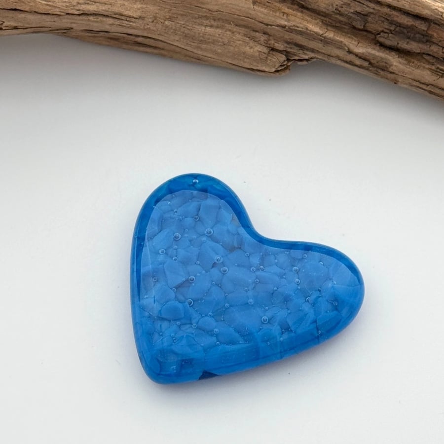 Blue Fused Glass Heart