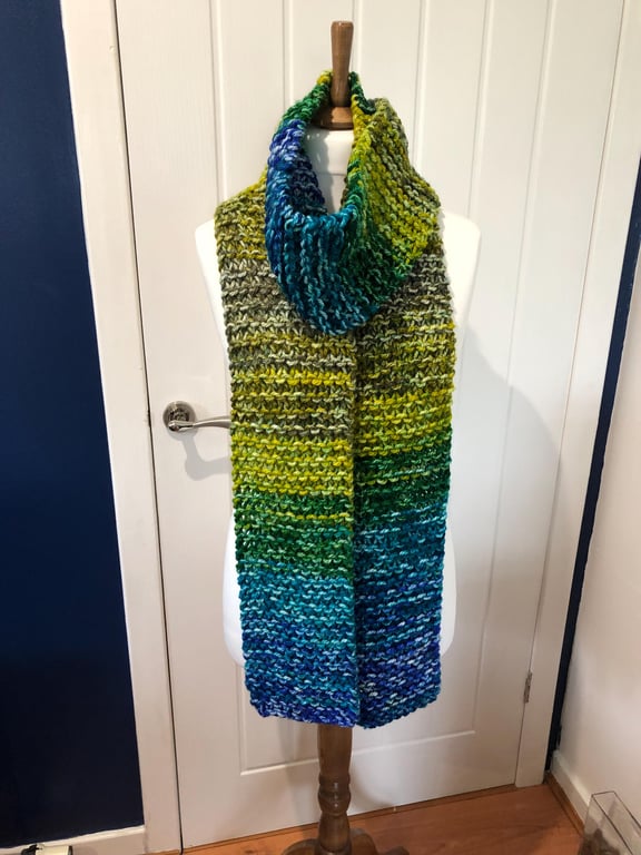 Scarf Chunky acrylic knitted 106" super long unisex handknitted