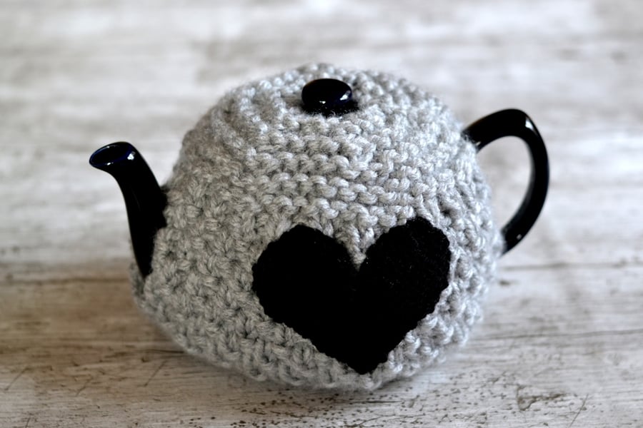 Heart Super Chunky Knitted 4-6 Cup  Tea Cosy Cover - Other Colours