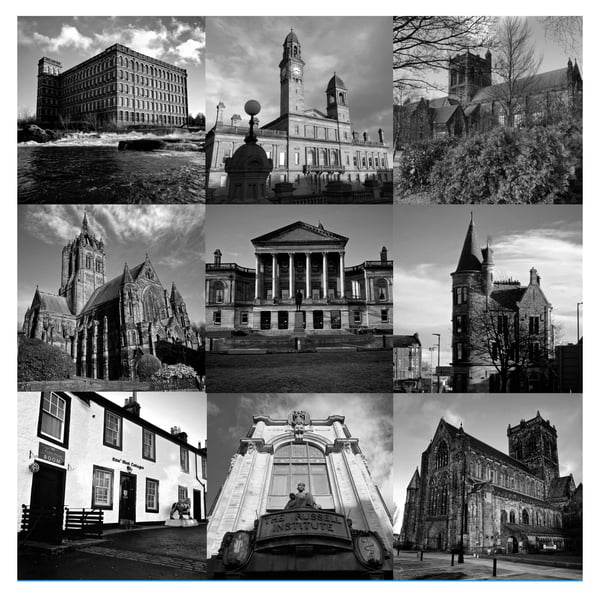 Paisley signed square print 30 x 30cm (black and white) FREE DELIVERY