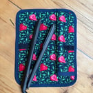 Strawberry Print Quilted Fabric Heat Resistant Hair Straightener Mat