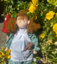 Rag Doll Charlotte, 14 Inch Handmade Rag Doll with Teddy Bear Pocket Friend  - Image 6