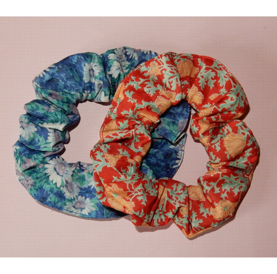 Scrunchies Liberty print pair