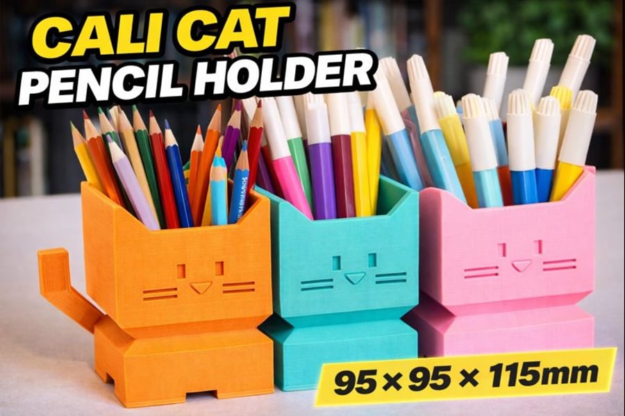 Cali Cat Pencil Holder - 95 - 95 - 115mm