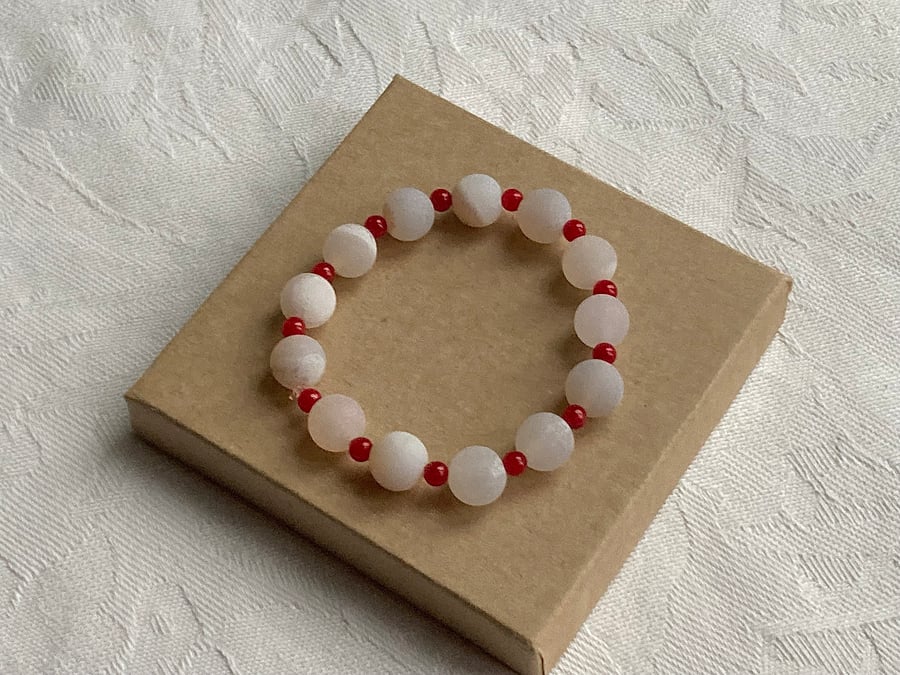 Druzy & Quartzite stretchy bracelet 