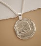 Otter Engraved Sterling Silver Coin Necklace - Image 8