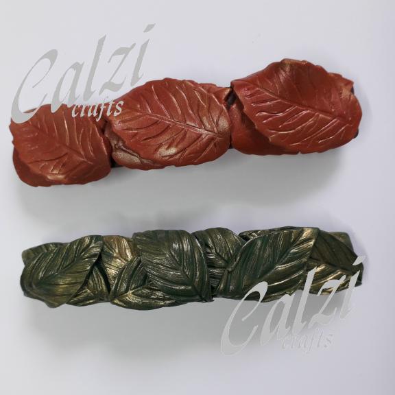 Leaves Polymer Clay Hair Barrette (2 colours & 2 sizes) 