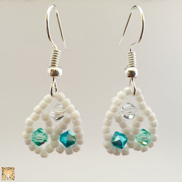 Handmade Crystal and Bead Earrings