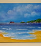 Mumbles, Swansea Bay, Wales, Acrylic Painting on 16 x 12 '' Stretched Canvas