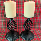 Pair of Jacobite basket style candlesticks