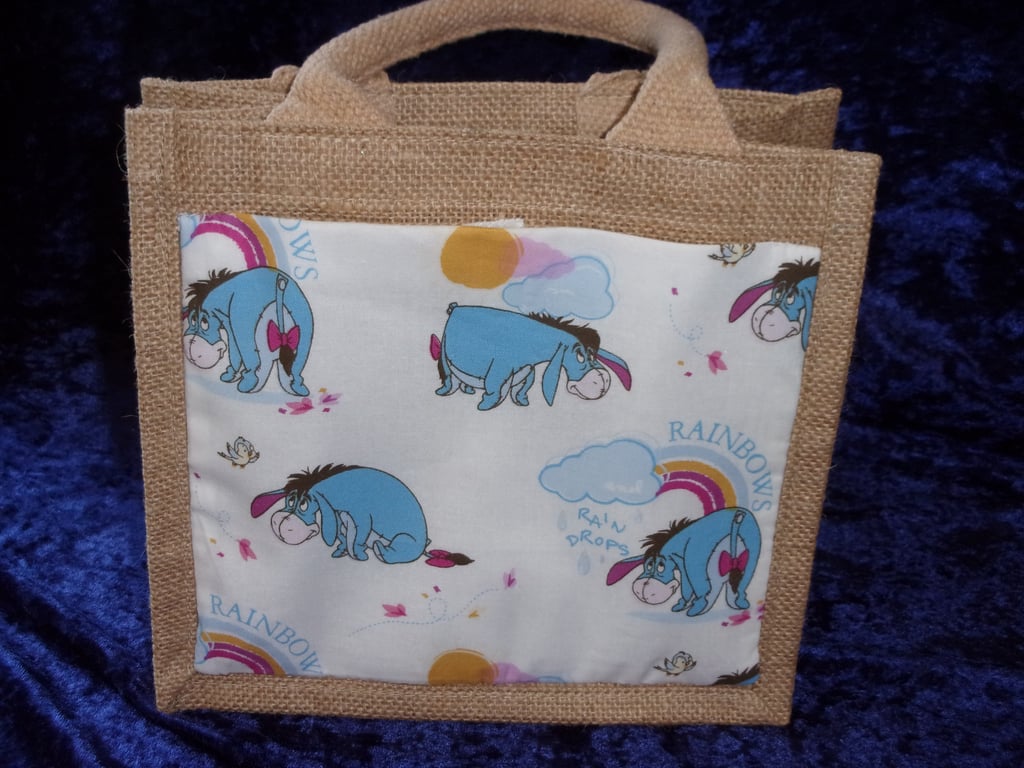 Small Jute Bag with Padded Handles