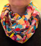 Multi-coloured infinity twist scarf