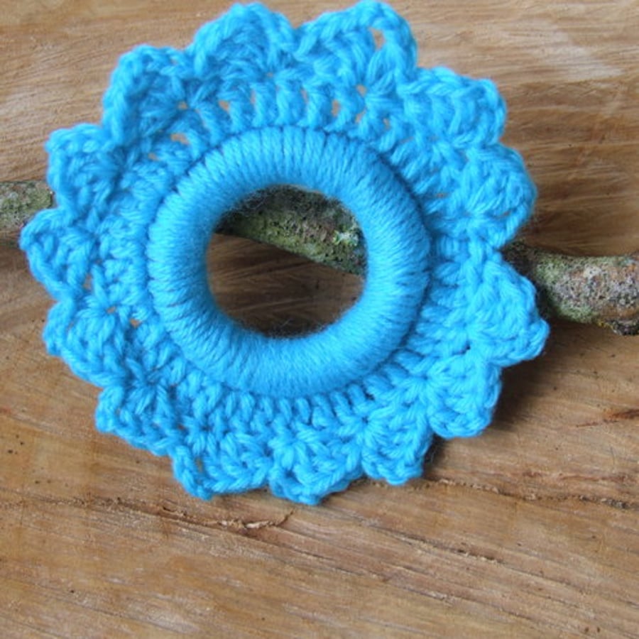 Crochet hoop, crochet wall decoration, crochet wreath