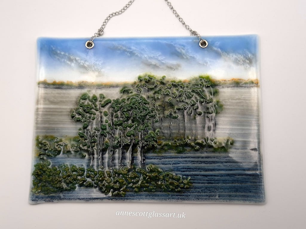 Distant Shore Fused Glass Wall-Panel