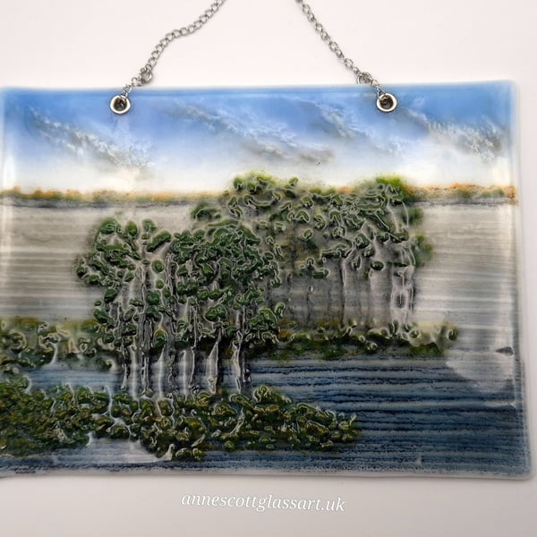 Distant Shore Fused Glass Wall-Panel