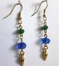 Gold Plated Sea Shell & Crystal Earrings - Image 5