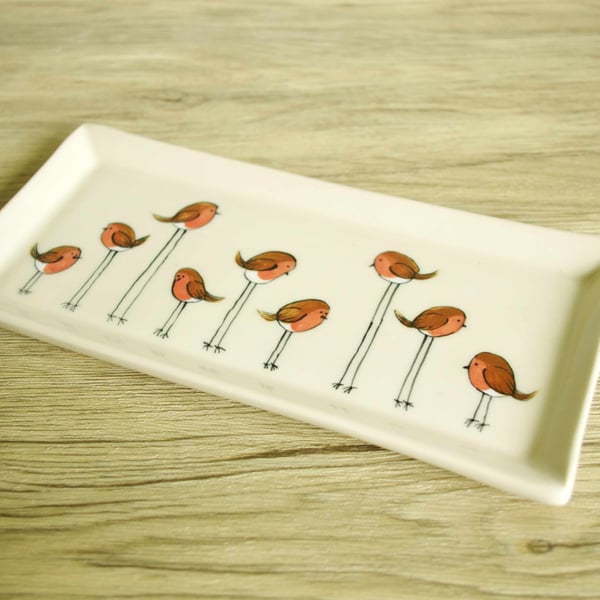 Small Rectangle Dish - Robins (Long Legs)