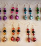 Spooky Bead and Skull dangle Earrings - Spooky Purple - Image 2