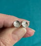 Small silver stud earrings, round studs - Image 2