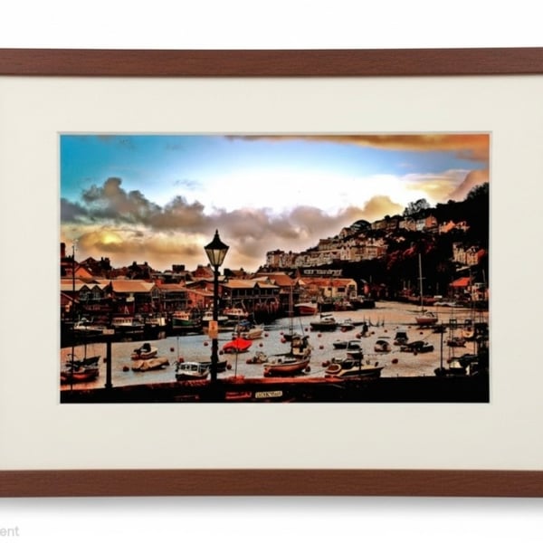 Looe Harbour Cornwall Photo Print – Boats & Riverside Fishing Port Wall Art
