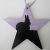 Bunny  Star Wooden Decoration