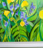 Acrylic Painting - original wild flower painting wooden box canvas framed - Image 3