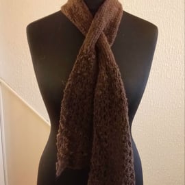 Handspun and Hand-knitted Slotted Scarf in North Ronaldsay Wool