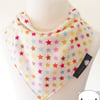 baby bib, bandana dribble bib, teething, multi stars fabric, baby gift, feeding