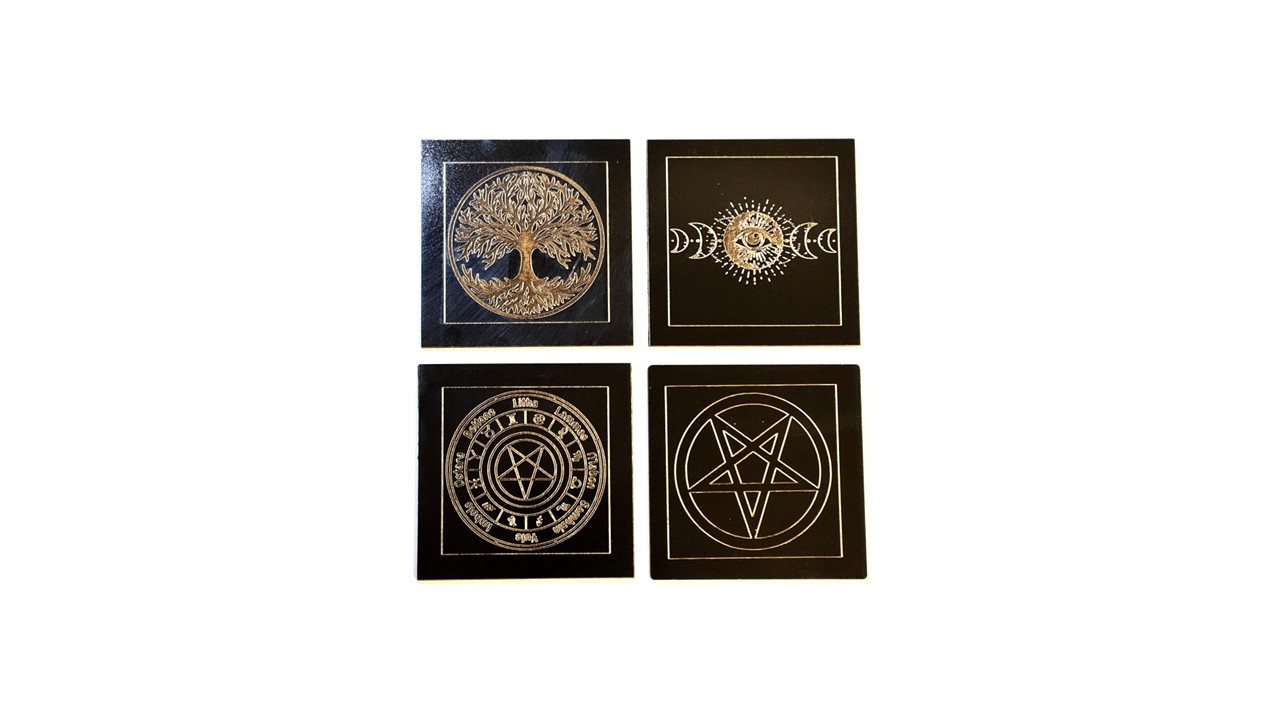 Pagan Wooden Coasters – Set of 4 with holder