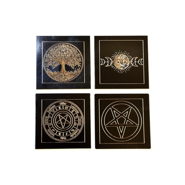 Pagan Wooden Coasters – Set of 4 with holder