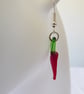 Lampwork Glass  Baby Chilli Pepper Earrings - Image 4