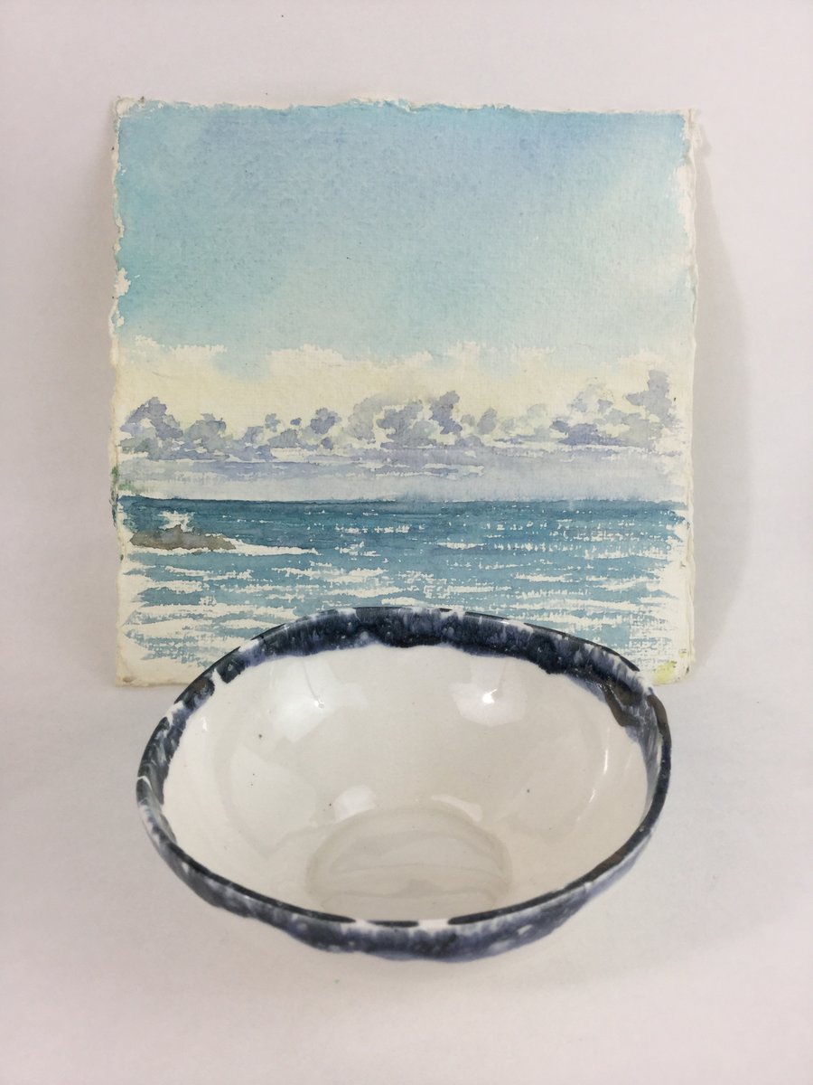 Sea inspired undulating bowl