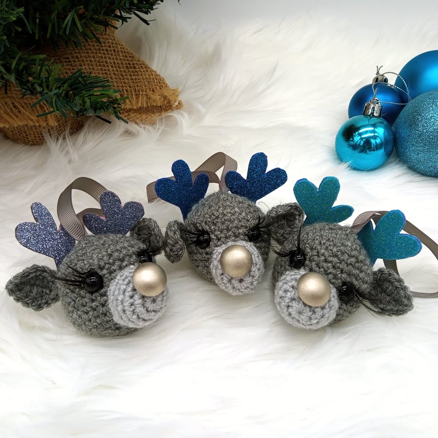Set of 3 Reindeer ornaments