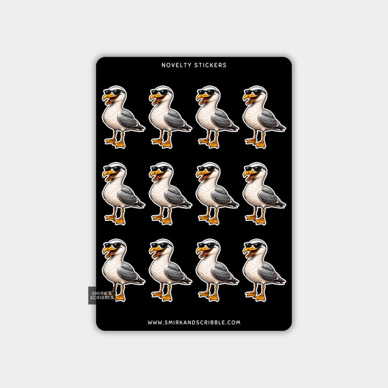 Funny Vinyl Sticker Sheet For Adults - Seagull