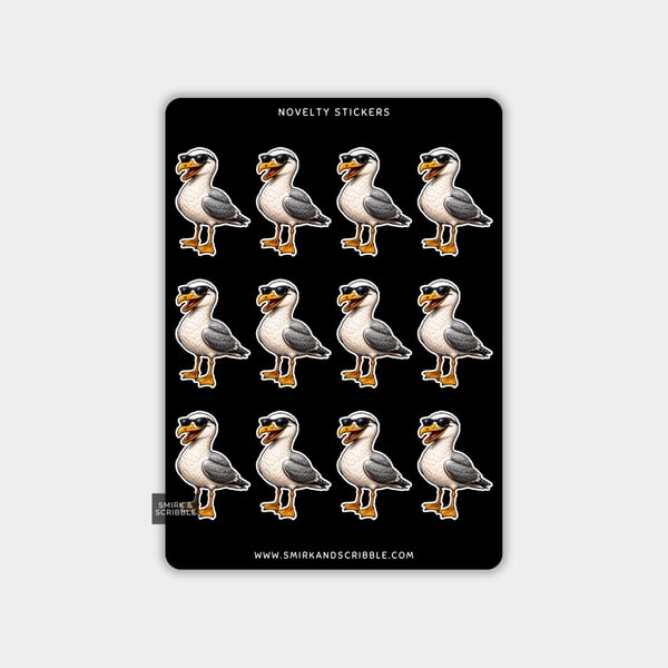 Funny Vinyl Sticker Sheet For Adults - Seagull