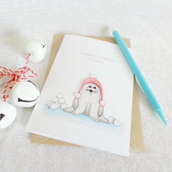Winter Seal Christmas Card
