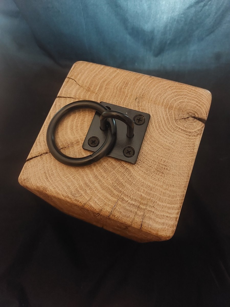 Handcrafted oak wooden doorstop