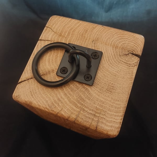 Handcrafted oak wooden doorstop