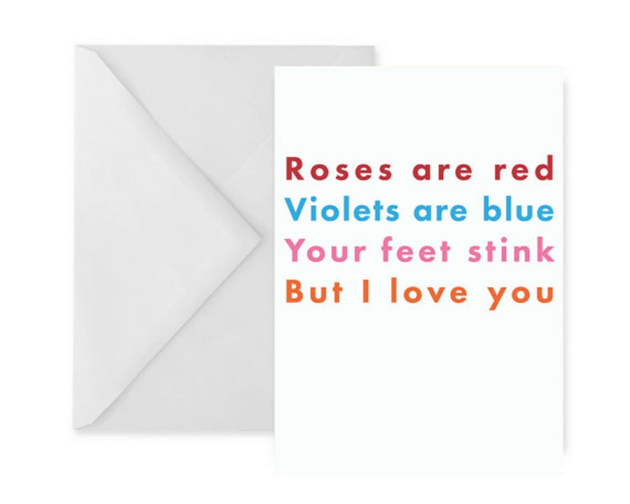 Funny Anniversary Card, Valentines Card, Just Because Love Card – Smelly Feet