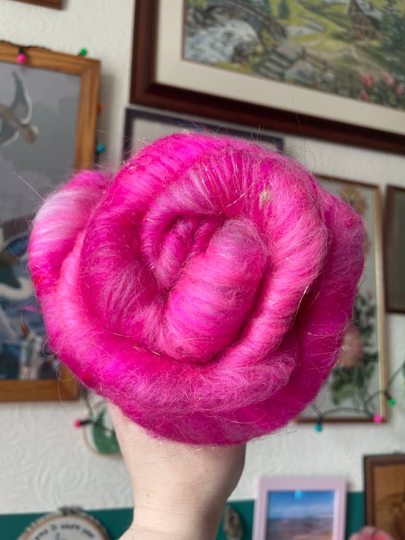 Merino, Corriedale, Sari Silk & Angelina Art Batt - 60g