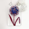 Fused Glass Purple Agapanthus Hanging - Handmade Glass Suncatcher