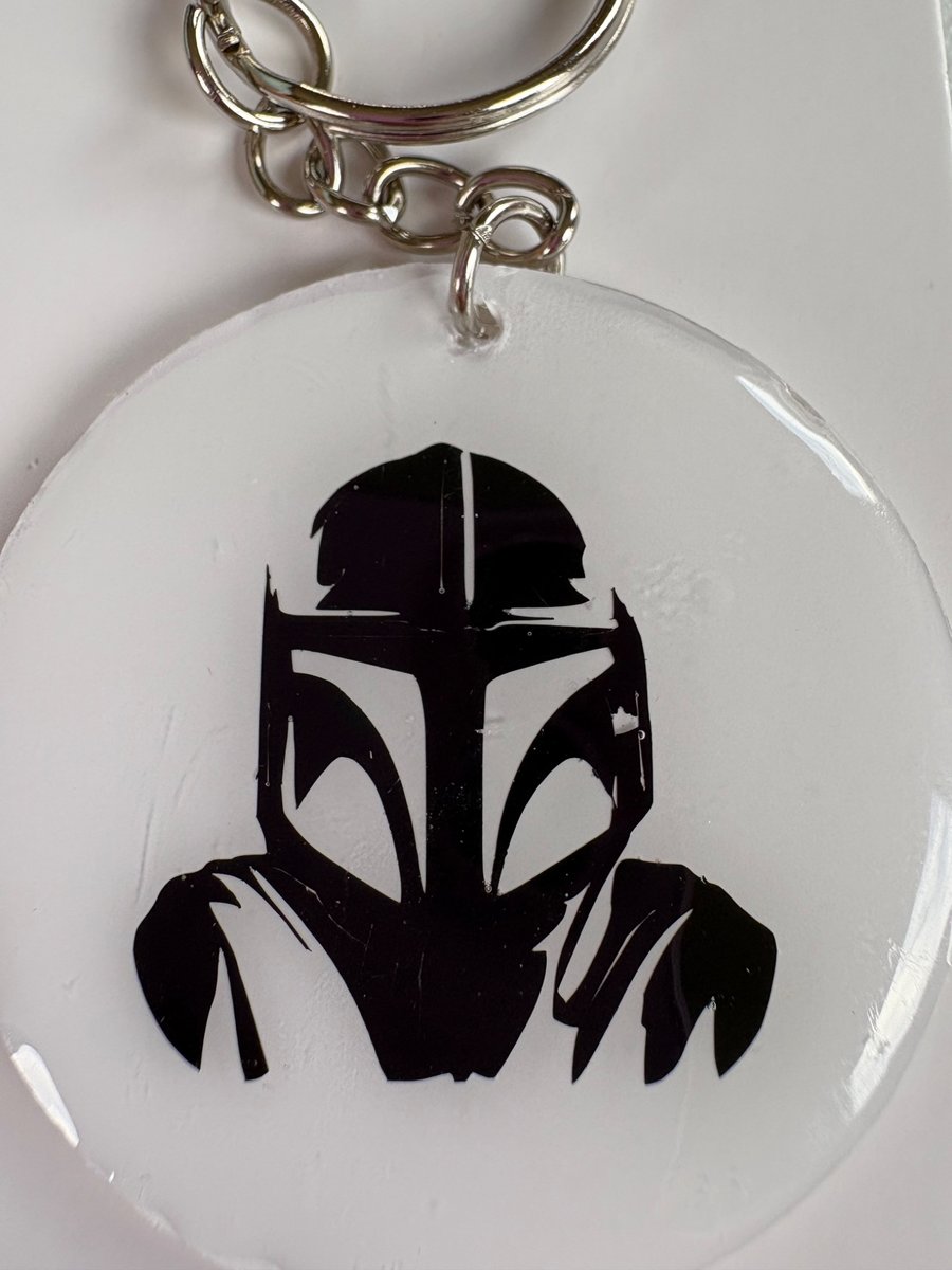 Space Bounty Hunter Inspired Keyring 5cm Acrylic Resin Keychain Sci-Fi Fan Gift 