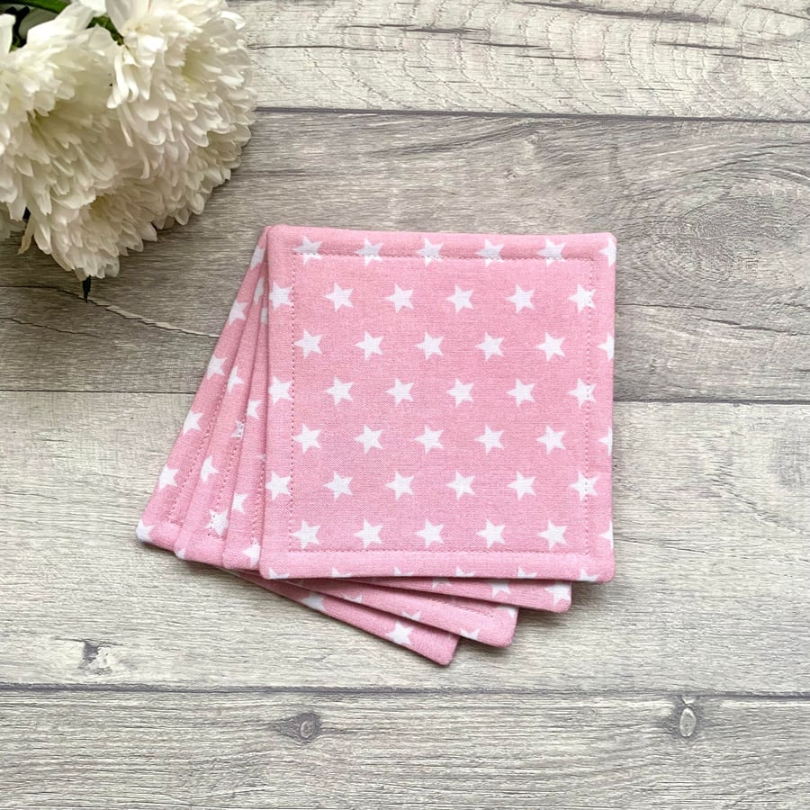 Pink coasters, set of 4