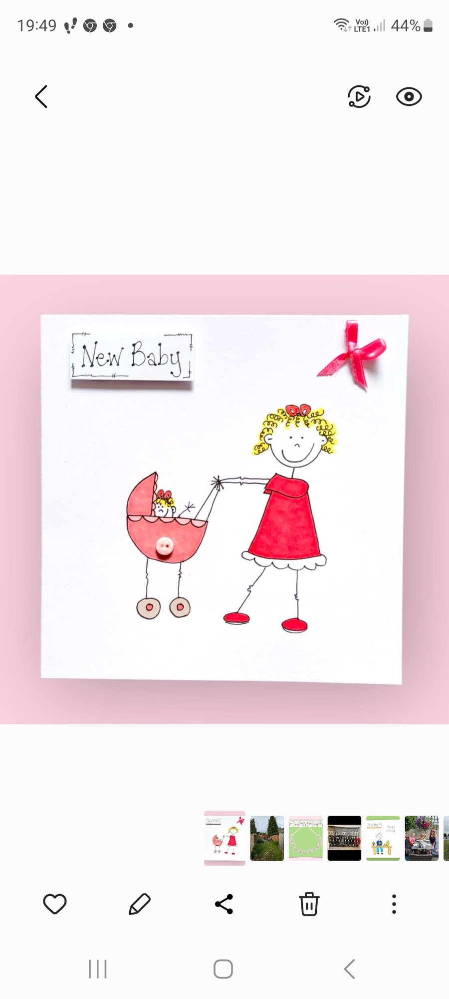 New Baby Whimsical Folk card